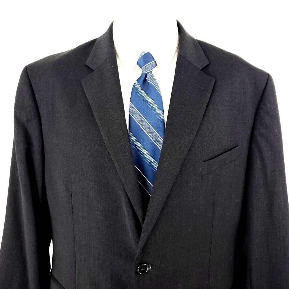 Pronto Uomo Wool 2 Button Suit Jacket 44R Gray Blazer